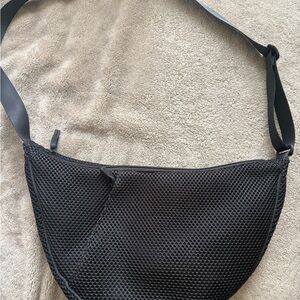 Black Mesh unisex Crossbody Bag